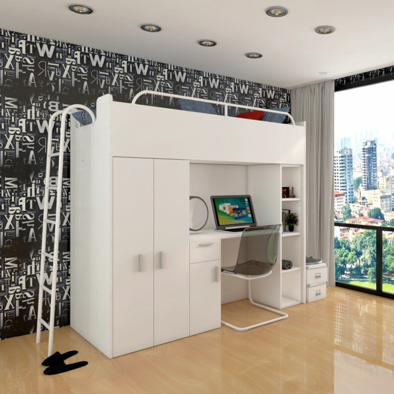 JESSICA 4D Cabin bed set with Wardrobe, Desk and Ladder