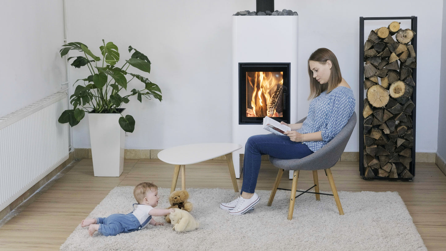 TIMO Freestanding Fireplace - Minimalist Form and High Efficiency, 2 Colours