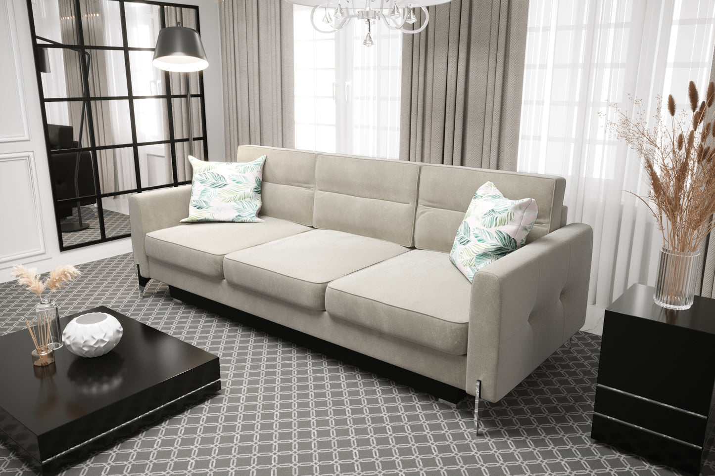ARTI DL SOFA - Sofa Bed 3 Seater with Sleeping Function Modern >236cm<