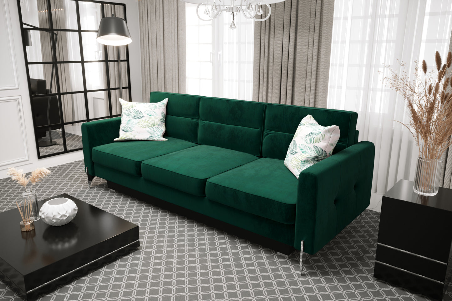 ARTI DL SOFA - Sofa Bed 3 Seater with Sleeping Function Modern >236cm<
