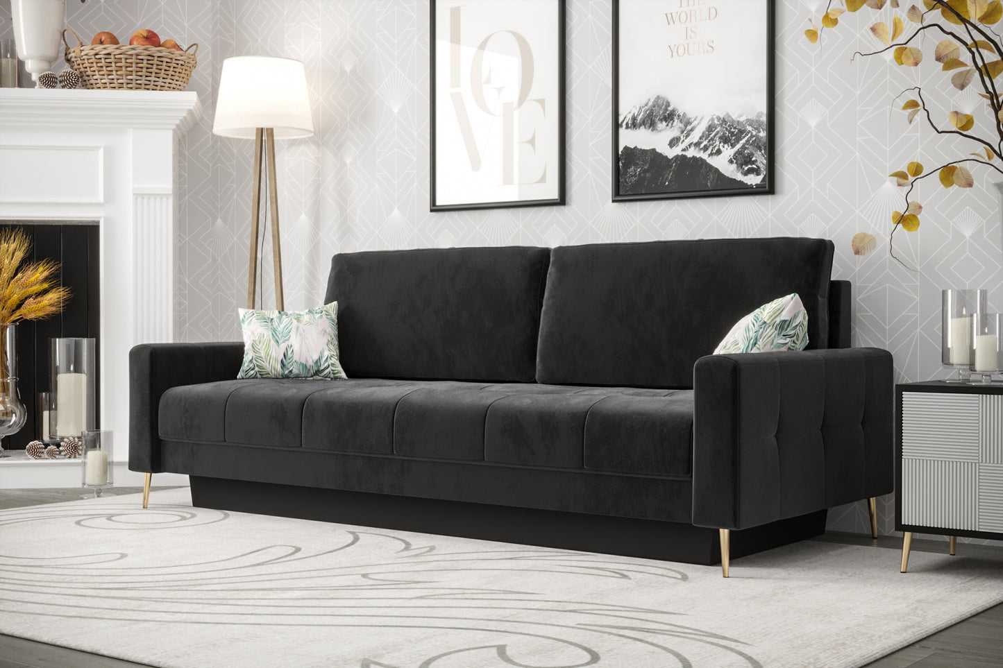 PIANO DL - 2 Seater Sofa with Sleeping Function, Various Colours, Modern Looking >225cm<