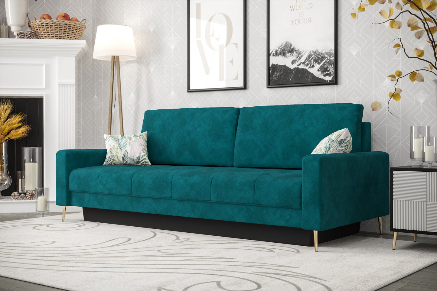 PIANO DL - 2 Seater Sofa with Sleeping Function, Various Colours, Modern Looking >225cm<