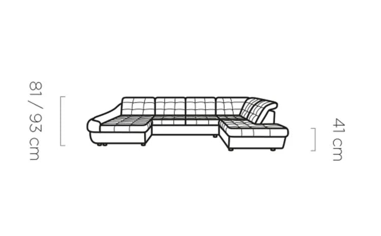 Idylla XL- U-Shape Corner Sofa Bed with Sleeping Function Storage Various Colour > Width 365 cm <