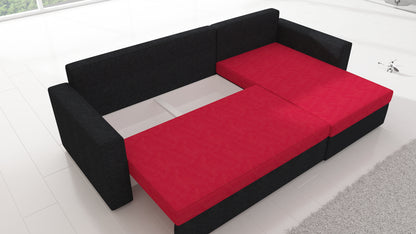 LIVIO -  Universal Corner Sofa Bed with Storage and Sleeping Function Various Colours >237cmx150cm<