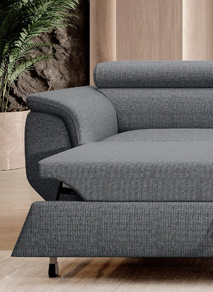 RAVEN L - Right Hand Corner Sofa Bed with Sleeping Function > Fast Delivery <