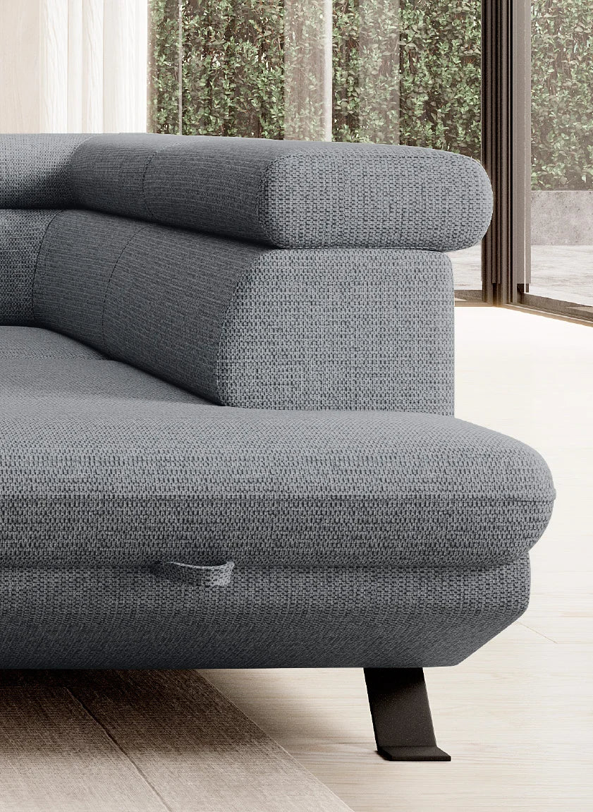 RAVEN L - Right Hand Corner Sofa Bed with Sleeping Function > Fast Delivery <