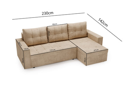 RYCONS Corner Sofa Bed with sleeping function > 230 cm <