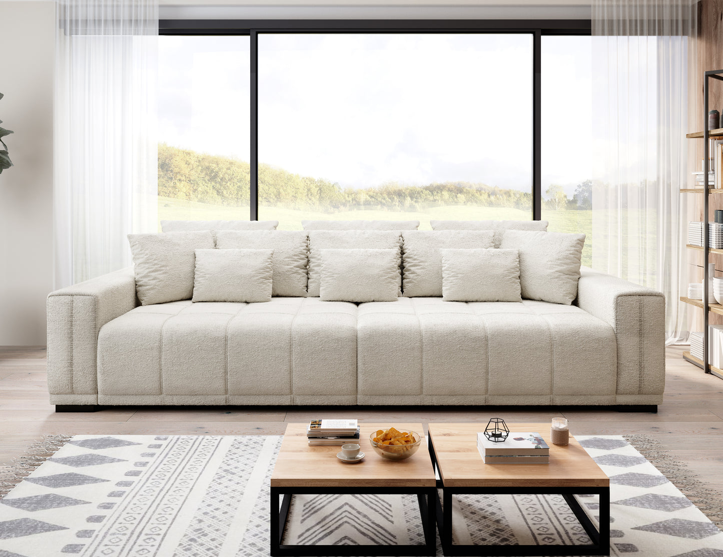 Mondelo - Sofa Bed 4 Seater with Sleeping Function Various Colour Modern  >288cm<