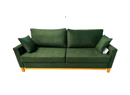 ARES - Sofa Bed with Storage in Bottle Green, Very Comfortable - FAST DELIVERY  >214 cmx104cm<