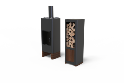 TIMO + BOX Freestanding Fireplace - Minimalist Form and High Efficiency, 2 Colours