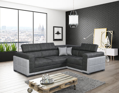 BARI 3 - Modern Corner Sofa with optional Sofa Bed Function and Storage. Various Colours >271x199cm<