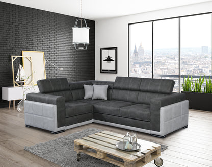 BARI 3 - Modern Corner Sofa with optional Sofa Bed Function and Storage. Various Colours >271x199cm<