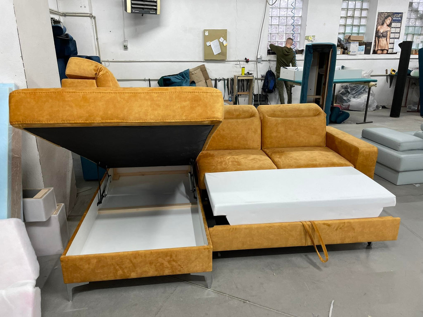 MALIBU MINI - Corner Sofa with Sleeping Function, Various Colours, Left or Right Corner Position >250 x 180cm<