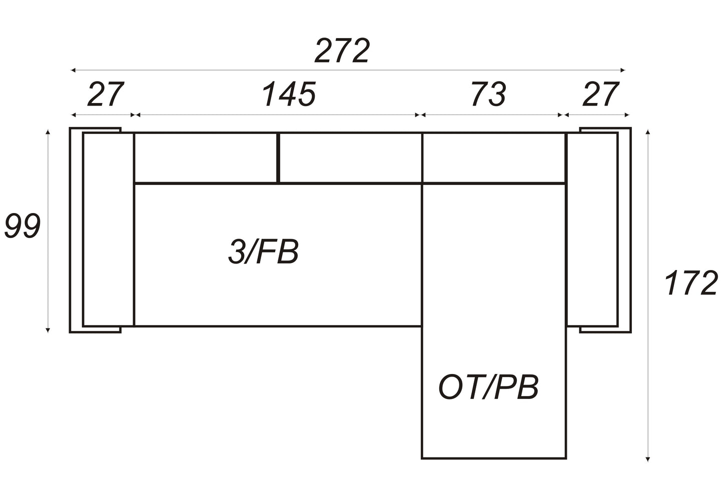 BARI 1 - Modern Corner Sofa with optional Sofa Bed Function and Storage. Various Colours >272x172cm<