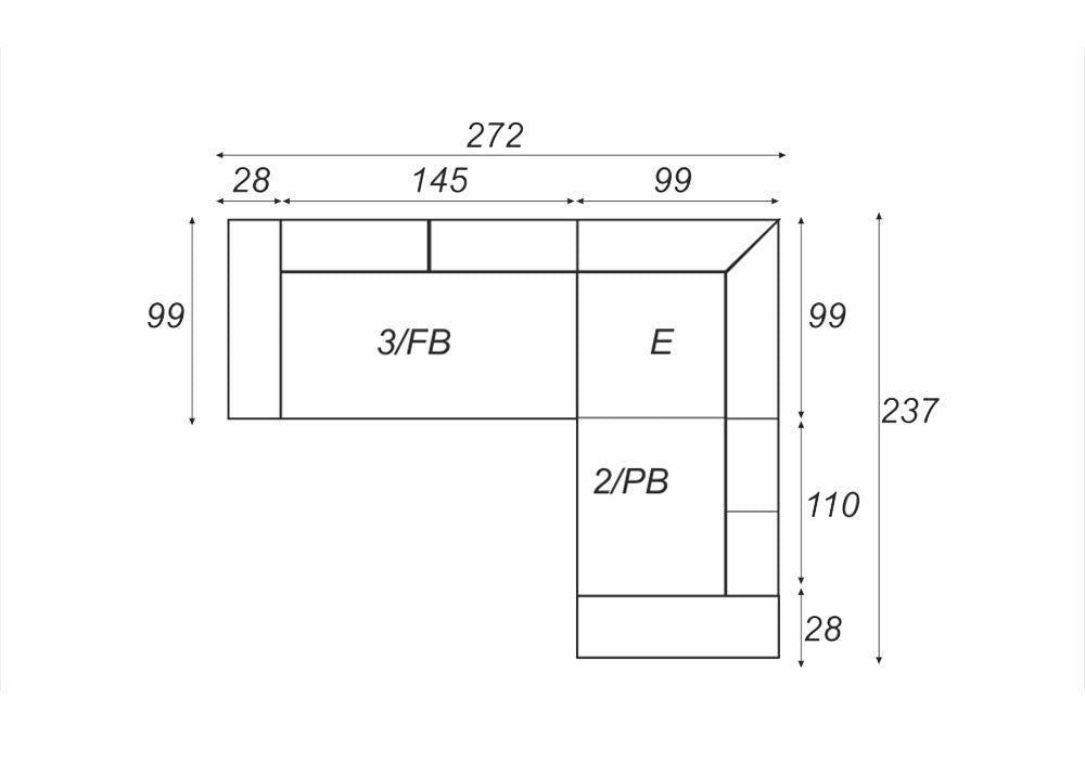 BAILE 3R - Modern Corner Sofa with Storage and Sleeping Function optional >272x237cm<