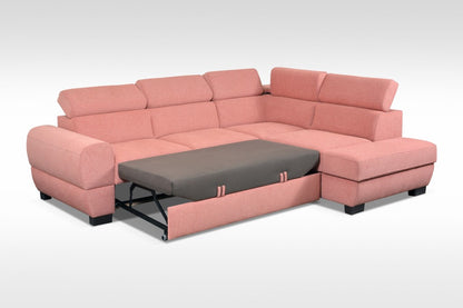 BAILE 2R - Modern Corner Sofa with Storage and Sleeping Function optional >273x210cm<