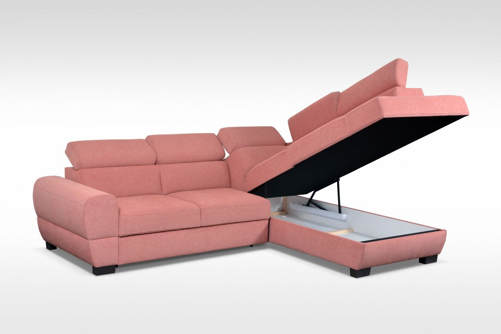 BAILE 2R - Modern Corner Sofa with Storage and Sleeping Function optional >273x210cm<