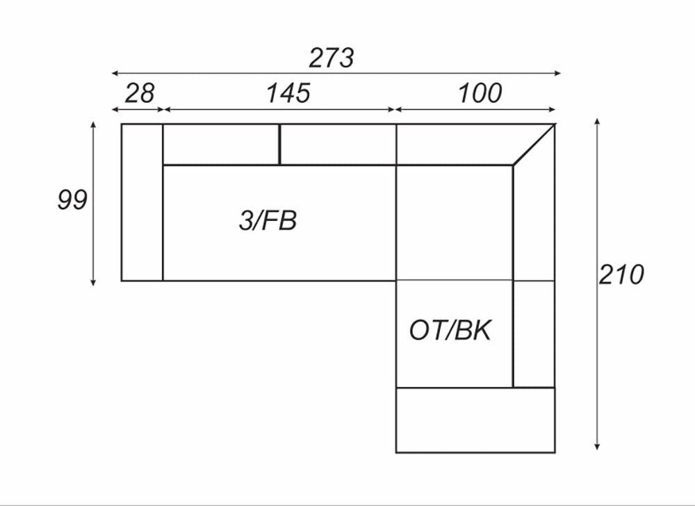 BAILE 2R - Modern Corner Sofa with Storage and Sleeping Function optional >273x210cm<