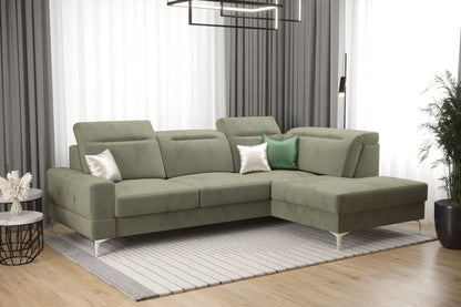 MALIBU MINI - Corner Sofa with Sleeping Function, Various Colours, Left or Right Corner Position >250 x 180cm<