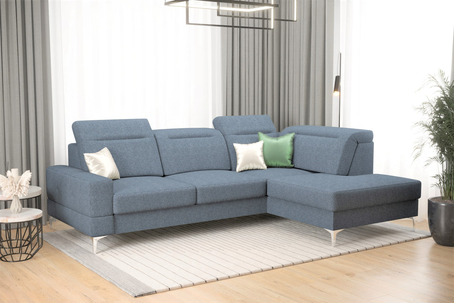 MALIBU MINI - Corner Sofa with Sleeping Function, Various Colours, Left or Right Corner Position >250 x 180cm<