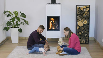 TIMO + BOX Freestanding Fireplace - Minimalist Form and High Efficiency, 2 Colours